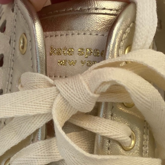 NWT Keds For Kate Spade: HEART Kickstart Heart Light Gold Heart Cut Out Sneakers - Picture 8 of 13